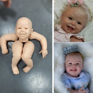 20in Blank Reborn Doll Kit with Cloth Body Eyes Unpainted DIY Kits Smile Baby - Picture 1 of 6