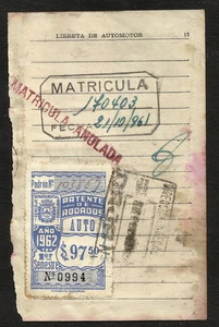 URUGUAY 3 Revenues Cards 1962/3 - V/Fine - Imagen 1 de 2