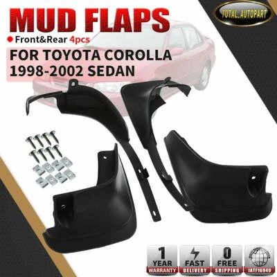 4x Splash Guards Mud Flaps Front & Rear for Toyota Corolla E110 1998-2002 Sedan - Image 1 of 4