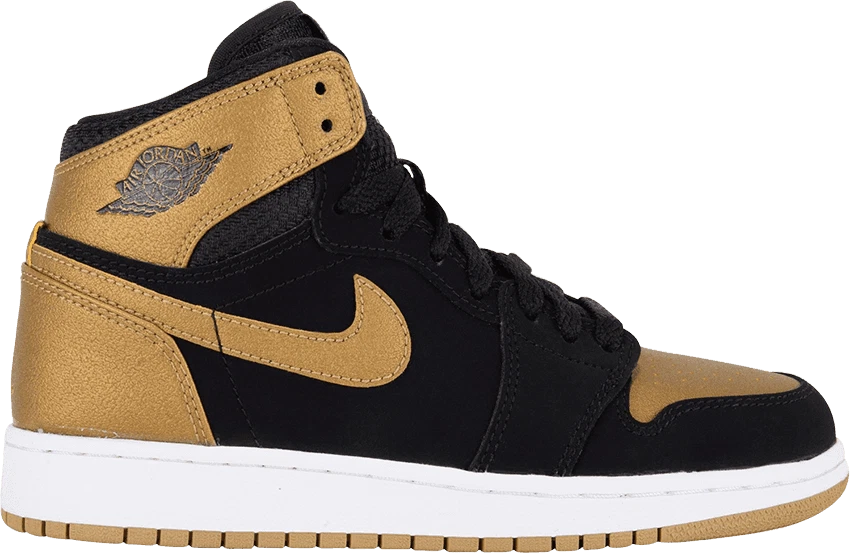 Nike Air Jordan 1 Retro Alto BG Melo Negro Metálico Dorado Blanco 705300-026 Foto 1 de 1