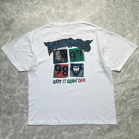 VTG 90s NBA MINNESOTA TIMBERWOLVES 1997-98 T-SHIRT ONEITA SIZE XL Cover