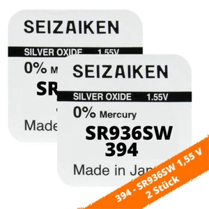 2 x SEIZAIKEN 394 SR936SW Batterie Knopfzelle SR45 280-17 RW33 1,55V Seiko Uhr - Bild 1 von 2