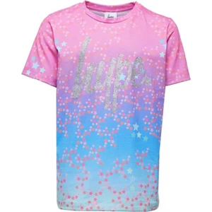 HYPE Girls Star Map T-Shirt Multicolour with Silver Glitter Logo Size 13 y - Picture 1 of 1