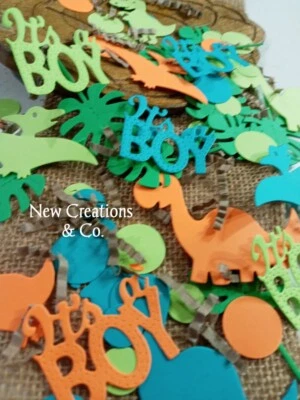 Dinosaur baby Shower confetti 150CT, It's A Boy, Baby Shower Party Decor - Image 1 of 4