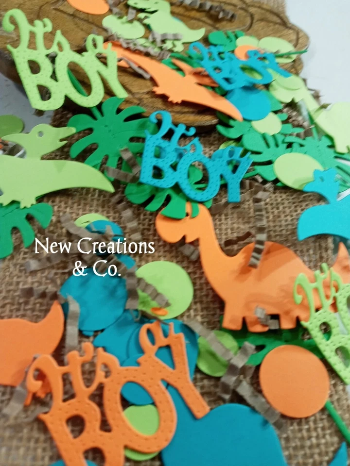 Dinosaurio Baby Shower Confeti 150CT, It's A Boy, Baby Shower Fiesta Decoración Foto 1 de 4