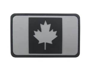 3D PVC CANADA FLAG CANADIAN LEAF FLAG TACTICAL RUBBER HOOK LOOP PATCH BADGE GRAY - Picture 1 of 3