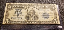 1899 $5 Indian Chief Silver Certificate !!! Rare, Higher Grade !!