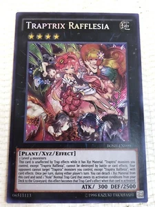 YuGiOh Traptrix Rafflesia BOSH-EN099 Secret Unlimited NM Near Mint Earth Xyz - Picture 1 of 7