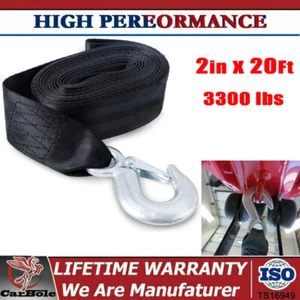 Premium 20ft x 2inch Deluxe Boat Trailer Heavy Duty Winch Strap 3300 lbs Max Tow - Picture 1 of 12