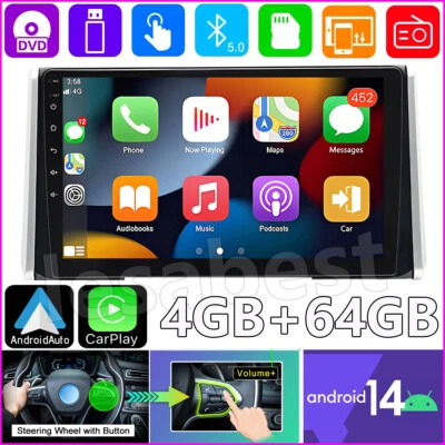 4+64GB For Toyota RAV4 2018-2020 Head Unit Android 15 Stereo Radio WiFi Carplay - Image 1 of 4