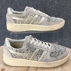 Gola Shoes Womens 10 Grandslam Savanna Low Lace Up Sneakers CLB116 Gray Suede