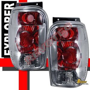 98-01 Ford Explorer Mercury Mountaineer Chrome Tail Lights Lamps 1 Pair