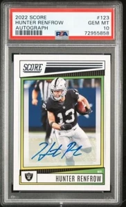2022 Score Hunter Renfrow Autografo #123 PSA GEM MT 10 - Foto 1 di 2