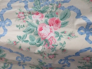 Vintage Baumwolle Chintz Auslaufmuster ROSA ROSEN & Schleifen Schumacher Stoff - Bild 1 von 21