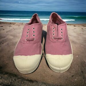 Bensimon Lace Up Canvas Tennis Shoes/Sneakers in Pink - Euro Size 40  U.S. 9.