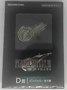 Pin insignia Final Fantasy VII Remake Premio Kuji D-5 FF7 Japón Japonés MUY RARO - Imagen 1 de 5