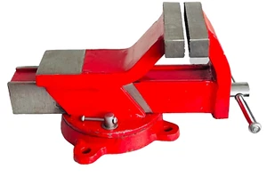 BGS Stahl - Schraubstock geschmiedet 125 mm OHNE Backen 360° Drehteller Rot - Bild 1 von 1