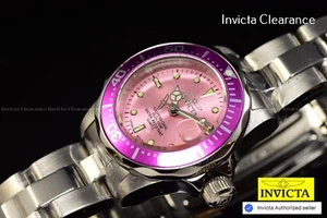Reloj pulsera Invicta Pro Diver 25 mm cuarzo esfera rosa tono plata SS UNISEX para hombre - Imagen 1 de 14