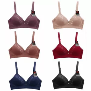 Full Coverage Side Support 3Hook Light Padded Unlined Zebra Pattern Wireless Bra - Picture 1 of 17