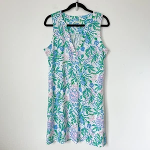 Lilly Pulitzer Dev Dress Resort White Just A Pinch Women Medium Coastal Pima - Picture 1 of 11