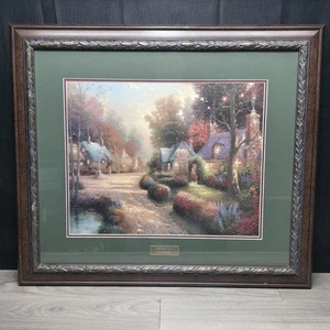 Thomas Kinkade COBBLESTONE LANE I - Library Edition Framed Made In USA 30”x 26” - Picture 1 of 10