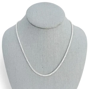 Luv AJ X Alyssa Lynch Tennis Necklace Prong Set CZ Silver Tone 18 inch - Picture 1 of 10