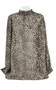 Torrid Brown, Black Animal Print Sheer Pullover Top. Size 4X /26. - Picture 1 of 13