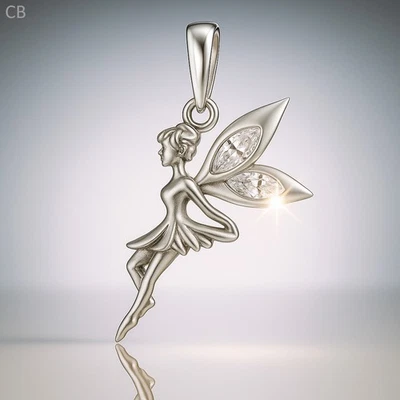 Fairy Tinkerbell Pixie Pendant for Charm Bracelets - 925 Sterling Silver - Image 1 of 4