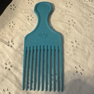 Vintage Goody Haar Pick Kunststoff türkis blau Krokodil strukturiert 6,5" USA - Bild 1 von 7