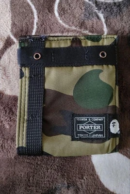 USED PORTER ﾃ A BATHING APE BIFOLD WALLET CAMO GOOD - Image 1 of 4