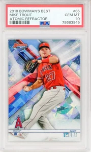 2018 Bowman's Best Mike Trout #65 Atomic Refractor PSA 10 - Bild 1 von 2