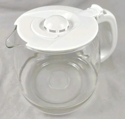 Gevalia CM500 Coffeemaker Replacement 12 Cup Carafe Glass Coffee Pot White - Image 1 of 4