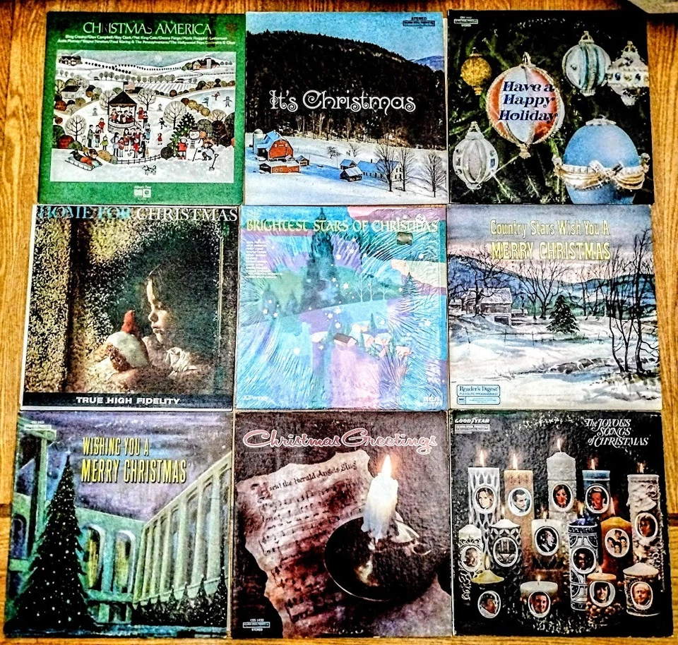 Christmas Vinyl LP Compilation Lot of 9 Country Pop Jazz Bing Elvis Como Haggard - Imagem 1 de 4