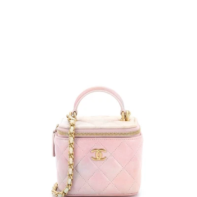 Chanel Clásico Mango Superior Estuche de Tocador con Cadena Acolchado Piel de Cordero Mini Foto 1 de 4