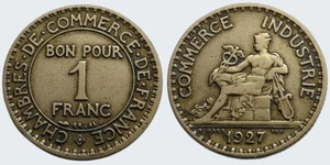 Coin France 1927 1 franc Chambres de commerce - Picture 1 of 3