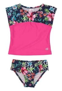 Skechers Girls S/S Pink & Multi Color Rashguard Swim Set Size 4 5 6 6X - Picture 1 of 1