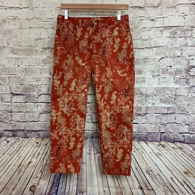 Lauren Ralph Lauren Pants Womens Size 12P Red Gold Paisley Print Crop Ankle - Image 1 of 4