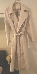 H&M Long Cream/light Beige Coat With Belt,side Pockets,back Vent, Large BNWT £60 - Picture 1 of 8