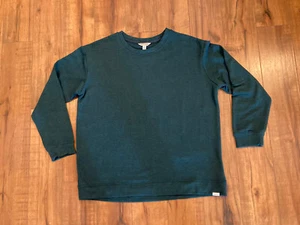 Orvis Mens Crew neck Pullover Soft Fleece Teal Heather Long Sleeve SZ L - Picture 1 of 5