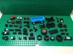 Lego Lot of Technic Wheels Axels & Tires Assembly 50 pcs Various Sizes Car Base - Picture 1 of 3