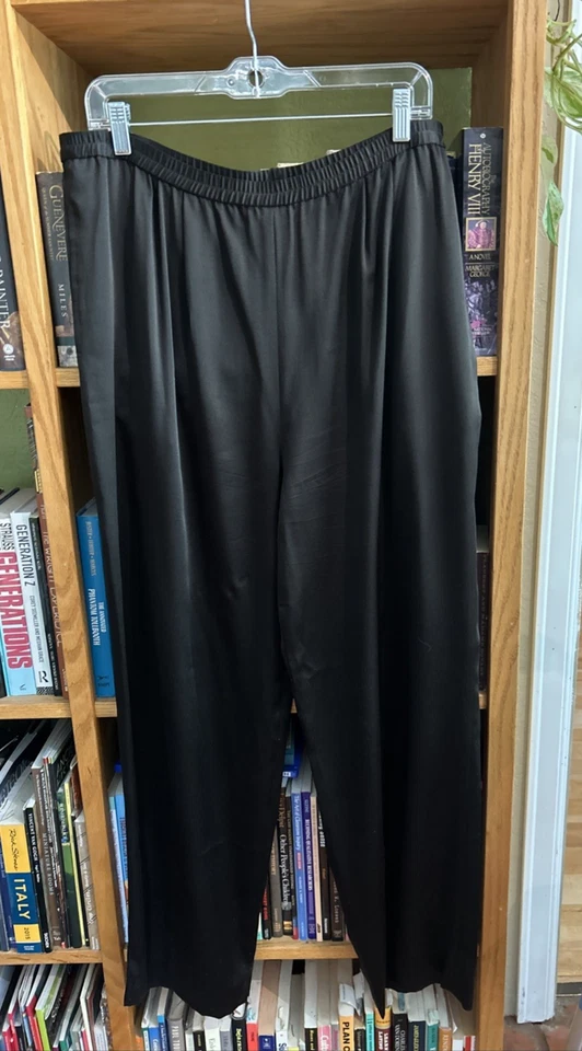 PANTALONES DE NOCHE DE VESTIDO DE SEDA NEGROS TALLA 12 DIGNOS Foto 1 de 3