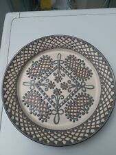 Alsager Studio Pottery Slipware ~ Forget me not ~ Lattice Plate - Anne Rodgers