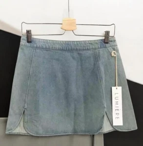 Lumiere light denim mini Jean skirt NWT Women’s Size L Large - Picture 1 of 4