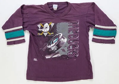 Camiseta Rara De Colección SCRIMMAGE The Anaheim Mighty Ducks Manga 3/4 Años 90 Juvenil M Foto 1 de 4