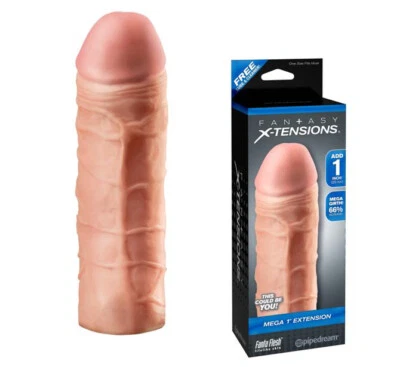 guaina per pene fallo realistico grande uomo dildo morbido manicotto indossabile - Immagine 1 di 4