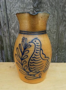 Fantastic Guernsey Ohio Salt The Earth pottery stoneware pitcher 9.5 inches - Picture 1 of 12
