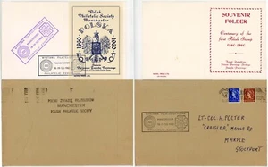 GB AUSSTELLUNG POLSKA PHILATELISTISCHE GESELLSCHAFT MANCHESTER ENV.POLEN BLATT +ORDNER 1960 - Bild 1 von 3