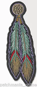 TRIBAL FEATHERS -  IRON ON PATCH - Picture 1 of 1