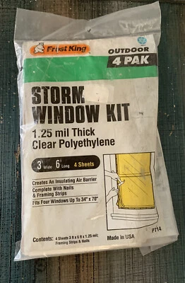 Frost King P714H Economy Outdoor Plastic Storm Window Kits Foot Millimeters, ... - Image 1 of 3