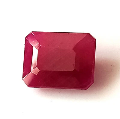 5.50 Carat Ruby Emerald Cut Unheated Faceted Natural Genuine Untreated Gemstone - Image 1 of 4